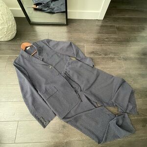 Dries Van Noten Navy Pinstriped Suit